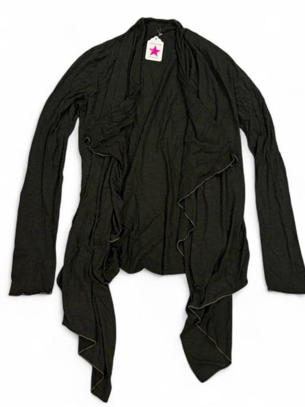 NEW Hard Tail whimsygoth asymmetrical open cardigan in green